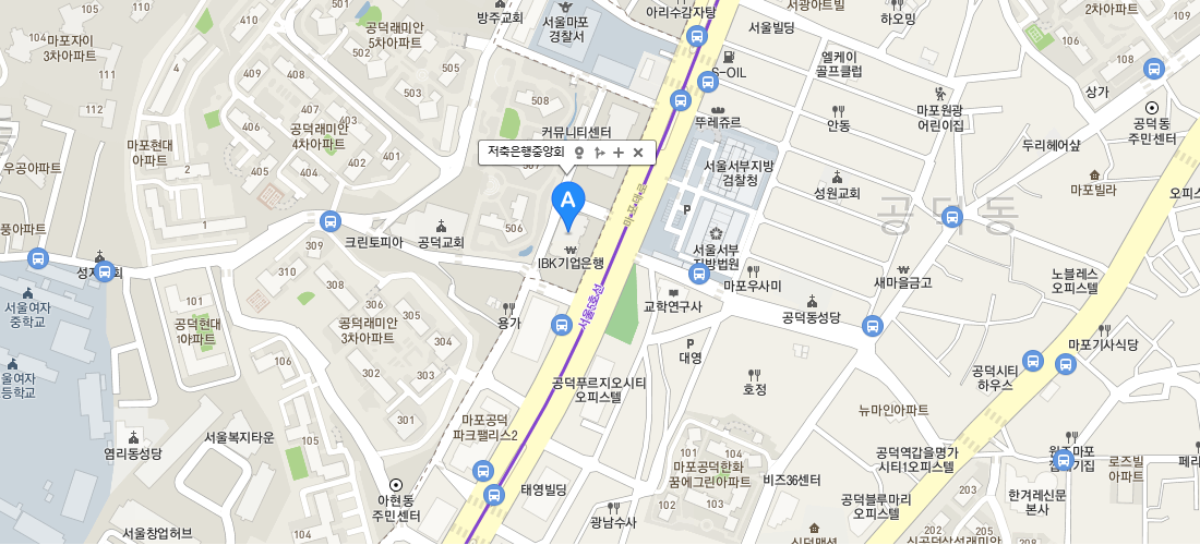 중앙회 오시는길 지도